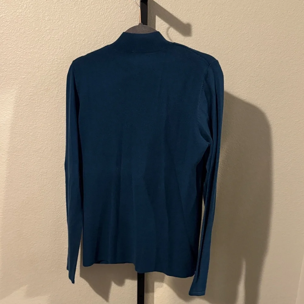 Tahari Deep Blue Ribbed Sweater - Picture 3 of 4
